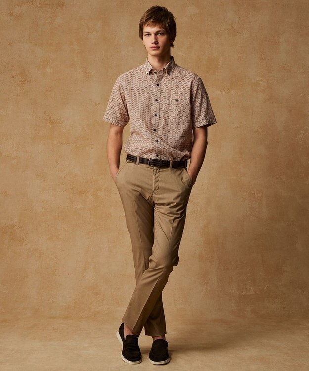 JOSEPH ABBOUD 【キングサイズ・ウエストも伸びる!/ストレッチ/軽量/Eco撥水】マイクロピケストレッチ パンツ キャメル系7