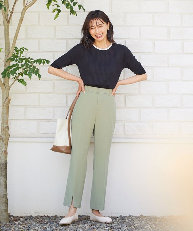 ANY 【福田麻琴さんコラボ】ちょ美っとフレアパンツ セージグリーン