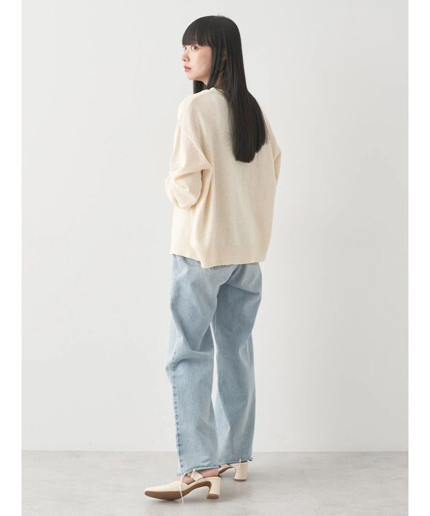 earth music&ecology ブークレＶネックカーディガン Ecru