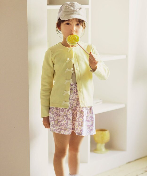 ANY KIDS 総柄フリル キュロット ラベンダー×マーガレット