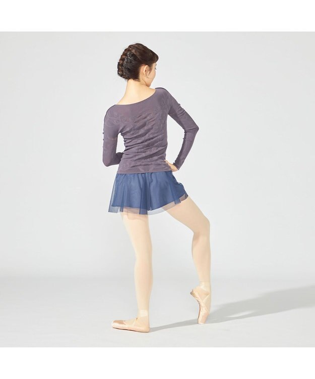 Chacott 【ノーソーイングニット】クリスタルバレリーナネックニット チャコルグレー