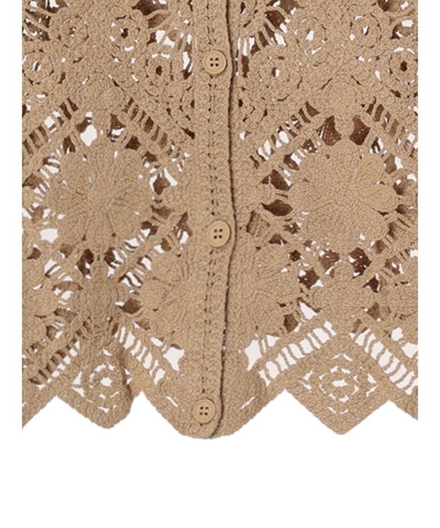 Green Parks ・ＳＵＧＡＲ　ＳＰＯＯＮ　２ｗａｙクロシェカーディガン Mocha