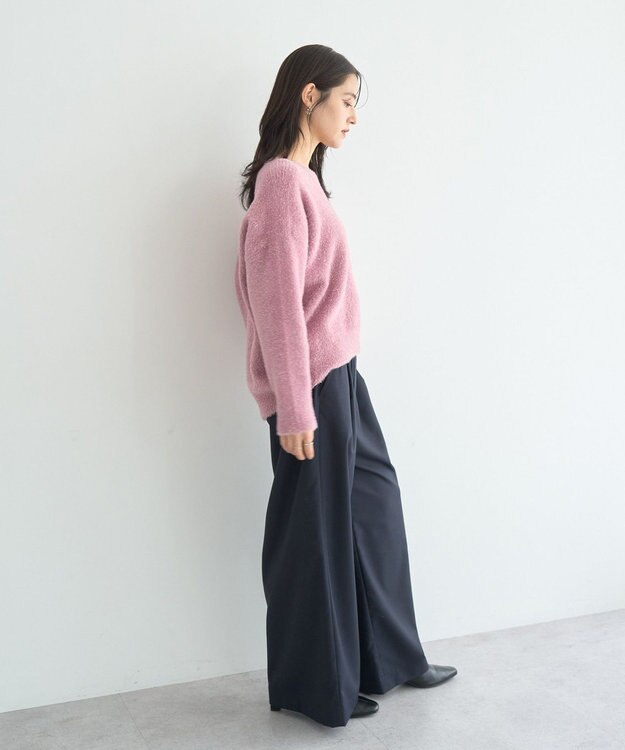 YECCA VECCA ラメシャギードルマンニット Pink