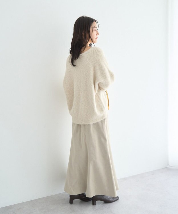 YECCA VECCA ラメシャギードルマンニット Ivory