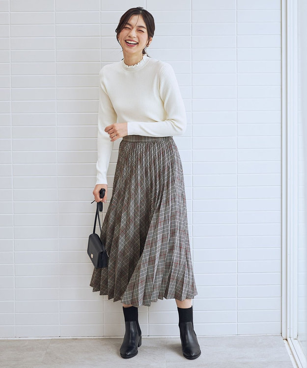 ANY L 【6色展開】フリルネックニット エクリュ