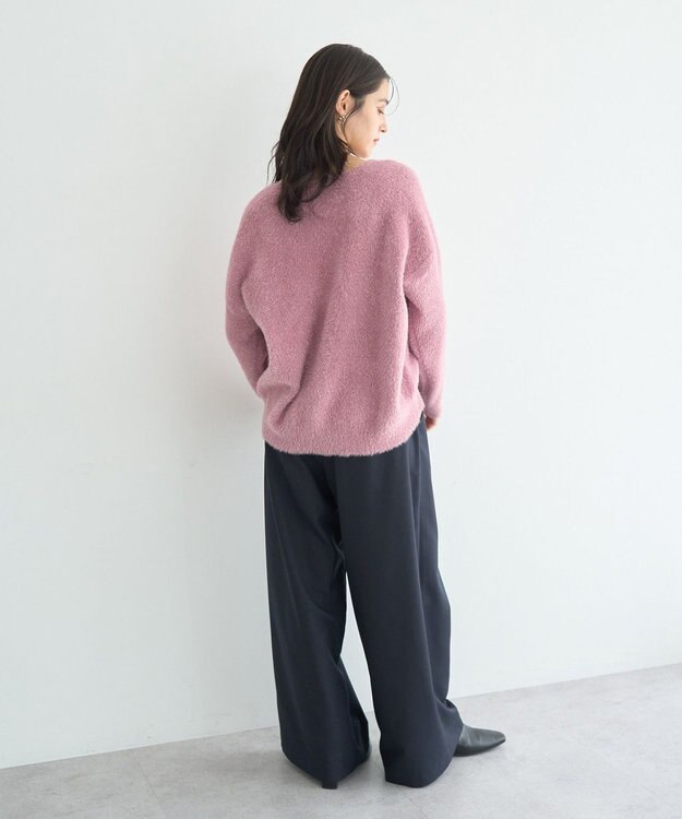 YECCA VECCA ラメシャギードルマンニット Pink