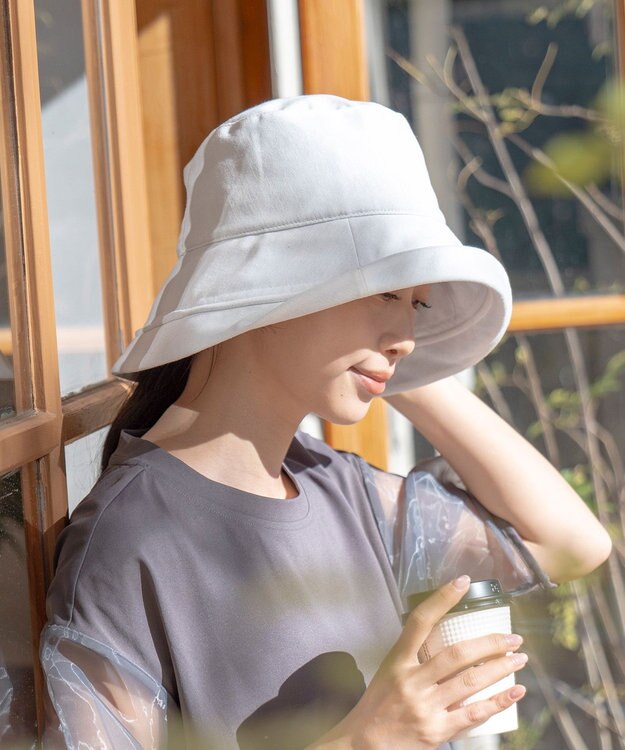 MOONBAT 【一級遮光/UVカット】UVラフィネハット（つばの広さノーマル）速乾/接触冷感/手洗いOK/サイズ調整可能/抗菌防臭加工 ホワイト