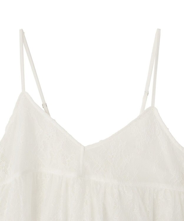 earth music&ecology フリンジレースバックリボンキャミ Off White