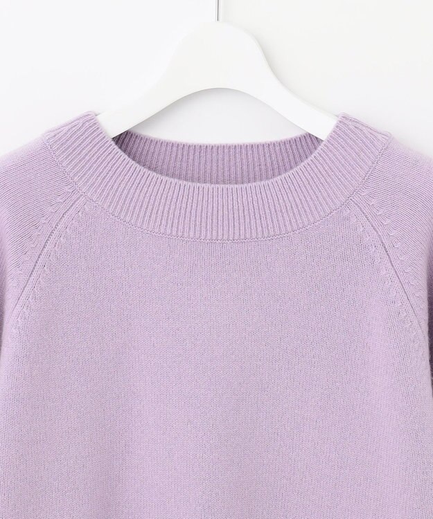 自由区 L 【洗える】ウールカシミヤブレンド ボートネックプルオーバー ローズ系