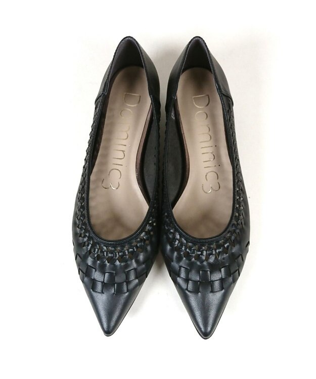 Dominic3 編み込みメッシュ ソフトパンプス ブラック