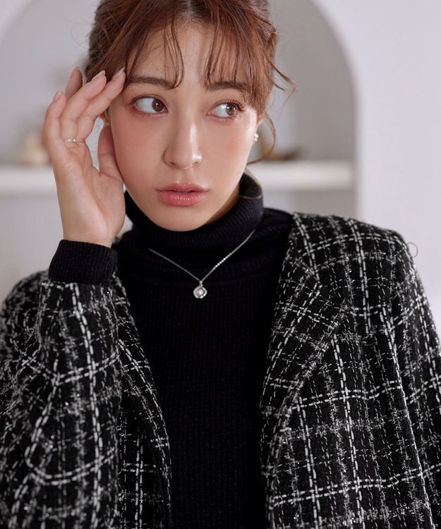 Tiaclasse L ツイードコート ブラック