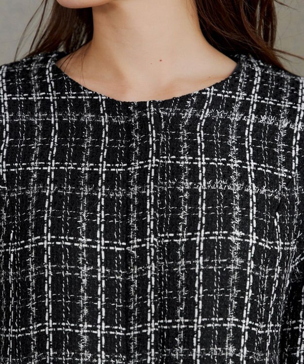 Tiaclasse L ツイードコート ブラック