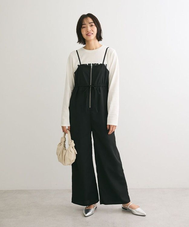 Green Parks ウエストリボンサロペット Black