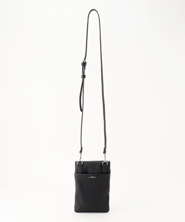 LA BAGAGERIE ラインストーンポシェット ガンメタリック