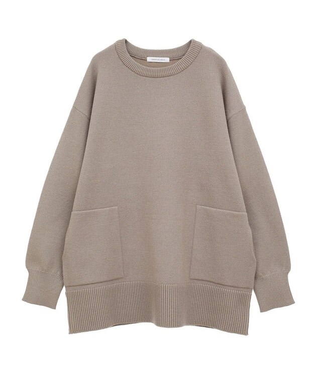 AMERICAN HOLIC サイドポケットロングニットプルオーバー Mocha