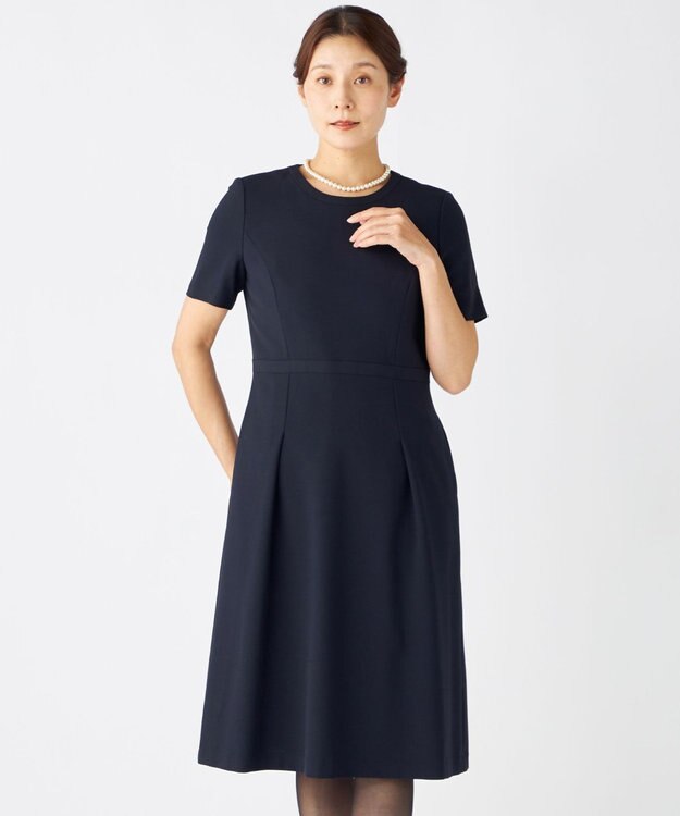 自由区 FORMAL 【お受験/セレモニーに】濃紺洗える/ストレッチワンピース+ジャケット ネイビー系
