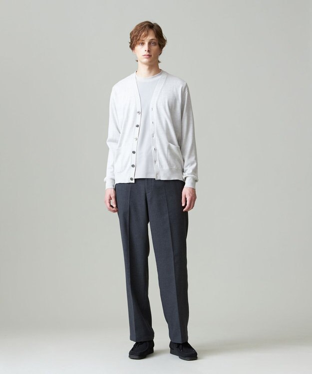 J.PRESS MEN カシミヤタッチワイド イージーパンツ グレー系