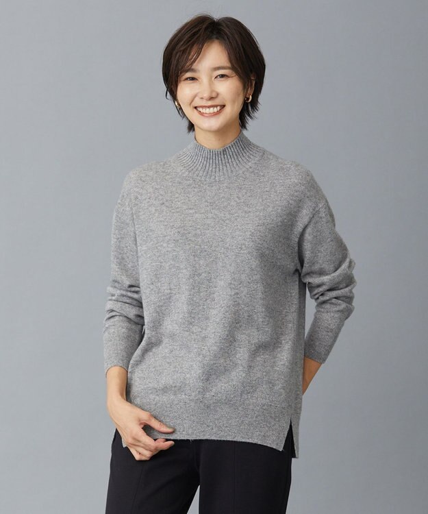 J.PRESS LADIES 【洗える・WEB限定カラーあり】CASHMERE BLEND ハイネック ニット ライトグレー系
