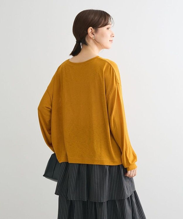 Green Parks シアーロゴ長袖プルオーバー Orange