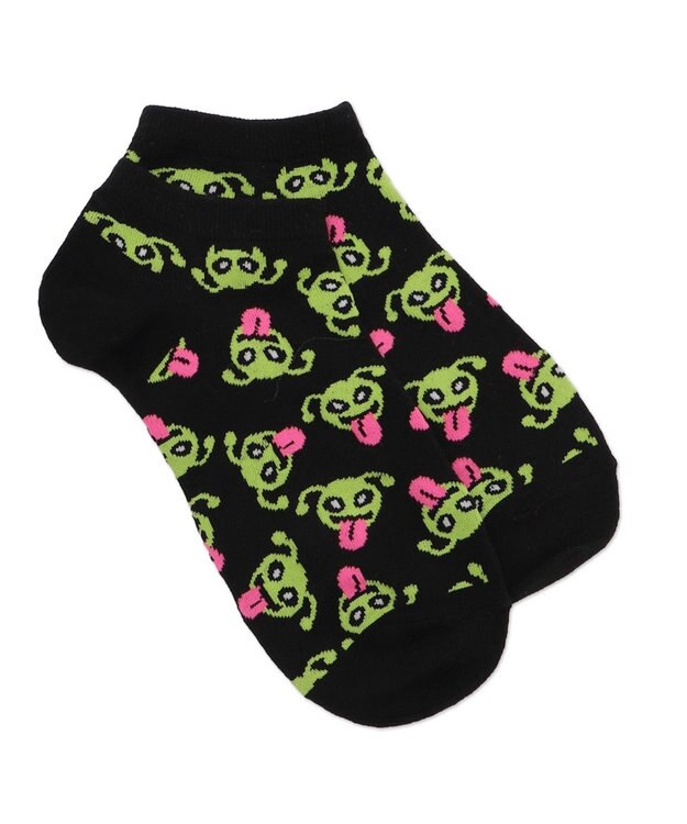 WEGO エイリアン総柄ショートソックス ブラック