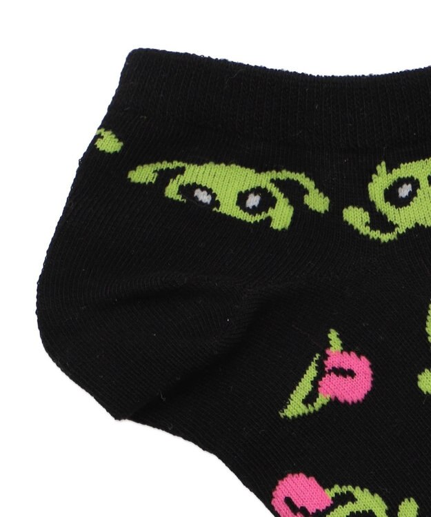WEGO エイリアン総柄ショートソックス ブラック