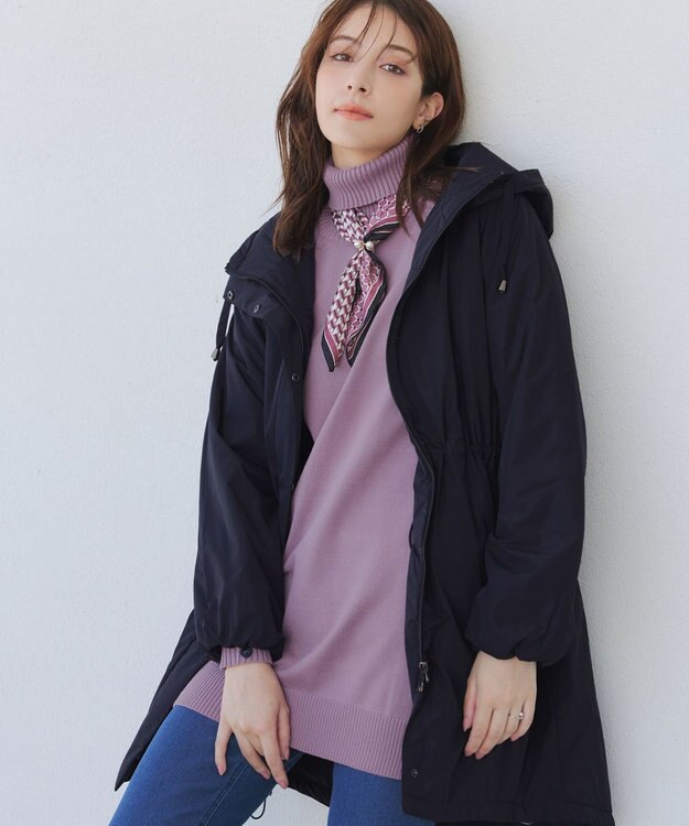 Tiaclasse 【安田美沙子さん着用・新色追加】ウォーマル中綿フーデッドコート ネイビー