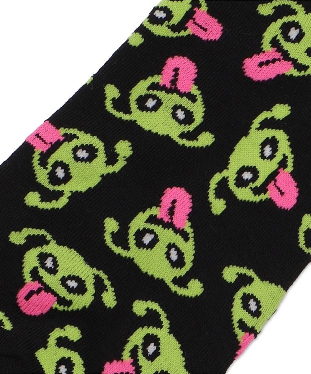 WEGO エイリアン総柄ショートソックス ブラック