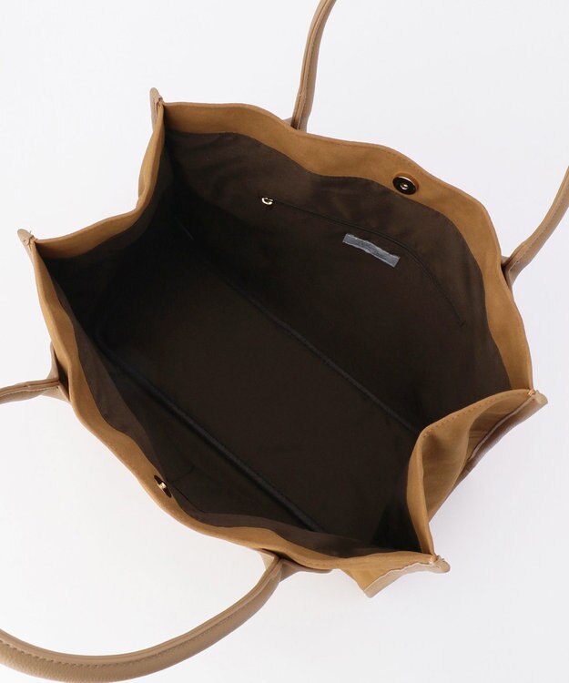 UNBILLION cachecache 丸手根革スクエアトートバッグ キャメル