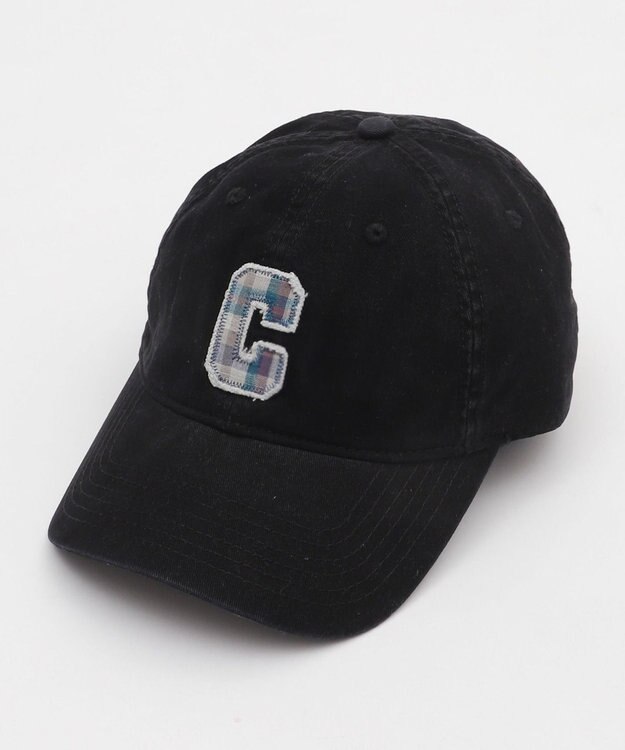 WEGO チェックロゴワンポイントキャップ ブラック