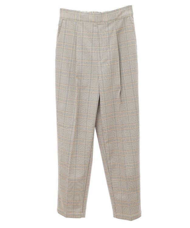 earth music&ecology 裏起毛テーパードパンツ Check Brown