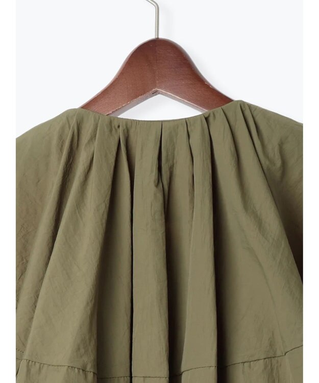 Te chichi タックギャザーボリュームポンチョブルゾン カーキ