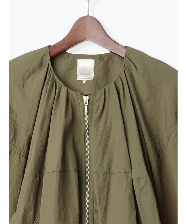 Te chichi タックギャザーボリュームポンチョブルゾン カーキ