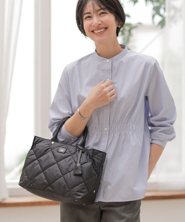 J.PRESS LADIES 【2way】ボンディングキルト トート バッグ ブラック系