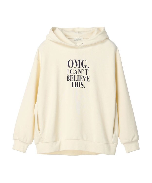 earth music&ecology ロゴスウェットフーディー Ivory