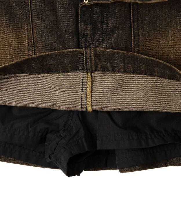 WEGO ヴィンテージウォッシュサス付スカパン ブラック