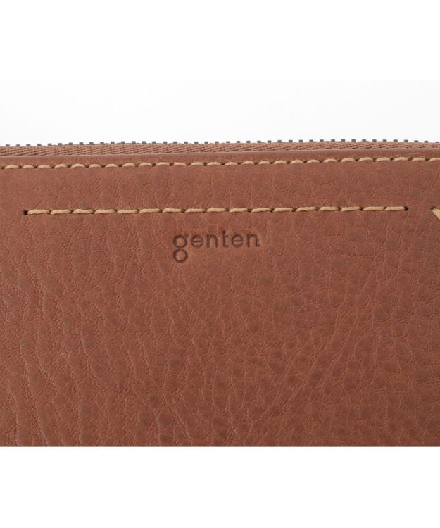 genten リラサート 二つ折り財布 ダークキャメル