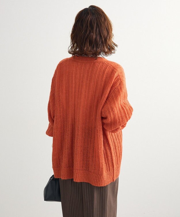Green Parks シアーニットＶネックカーディガン Orange