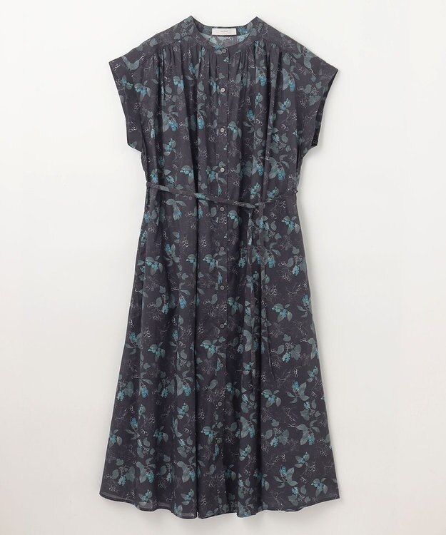 ANY L 【手洗い可能】レトロギャザーワンピース ネイビー