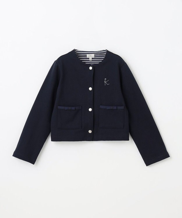 組曲 KIDS 【110-140㎝】スナップボタン カーディガン ネイビー系