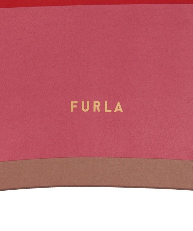MOONBAT FURLA(フルラ) カラーボーダー 折りたたみ傘 大きめ 55cm 日本製 ダークレッド