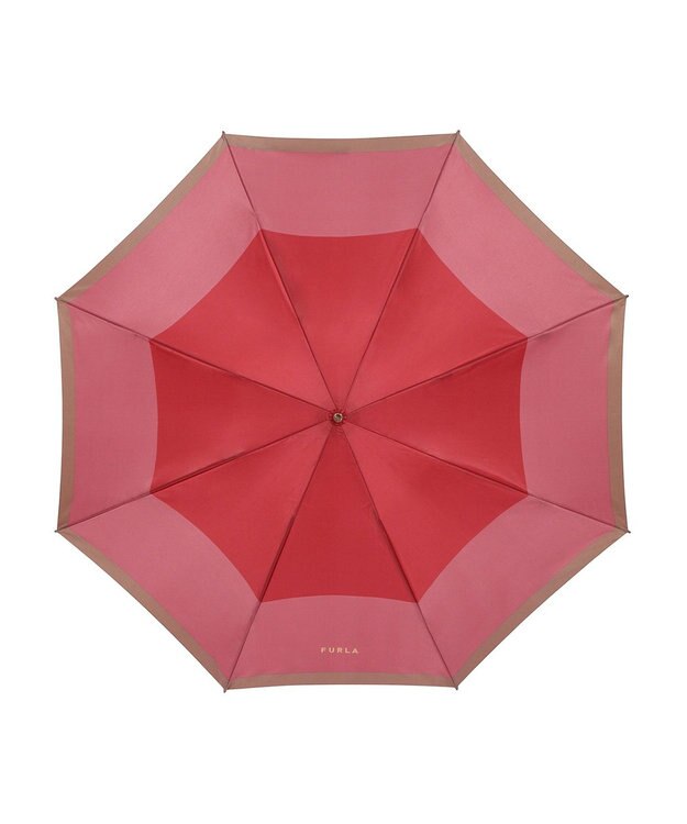 MOONBAT FURLA(フルラ) カラーボーダー 折りたたみ傘 大きめ 55cm 日本製 ダークレッド
