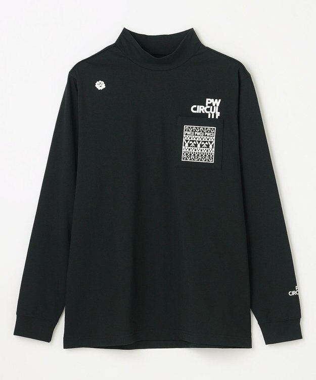 PW CIRCULUS 【吸水速乾 / UV遮蔽率99.5% UVカット / ストレッチ】【MEN】DELFT ロングスリーブモックT ゴルフ ブラック系