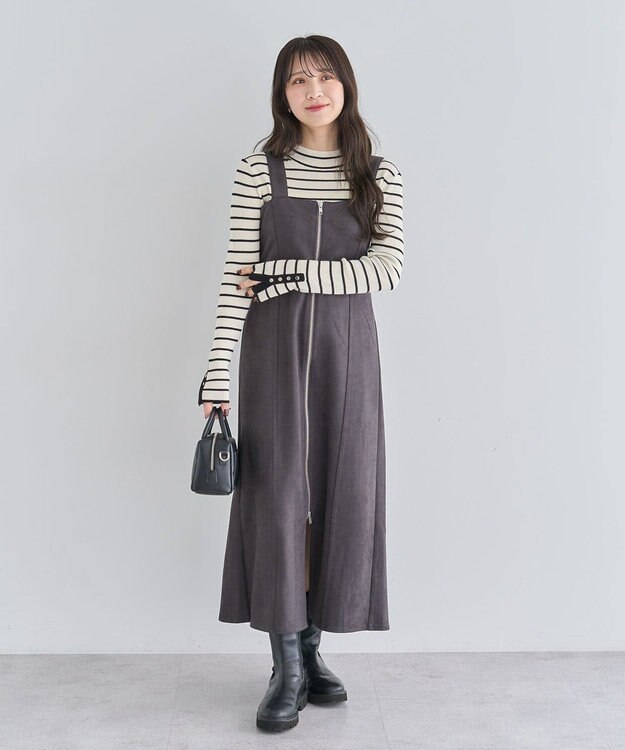 Green Parks ・ＥＬＥＮＣＡＲＥ　ＤＵＥ　スエードポンチジャンスカ Charcoal Gray