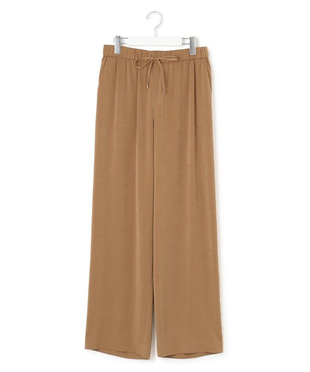 23区 L 【見上愛さん着用/Oggi10月号掲載/洗える】スエーディーサテン ワイド パンツ キャメル系