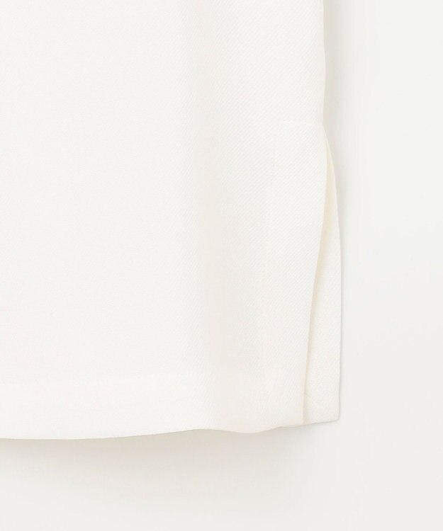 #Newans 【洗濯機可能/シワになりにくい】〈肩幅・二の腕が華奢見えする〉パフスリーブバイカラーブラウス ホワイト