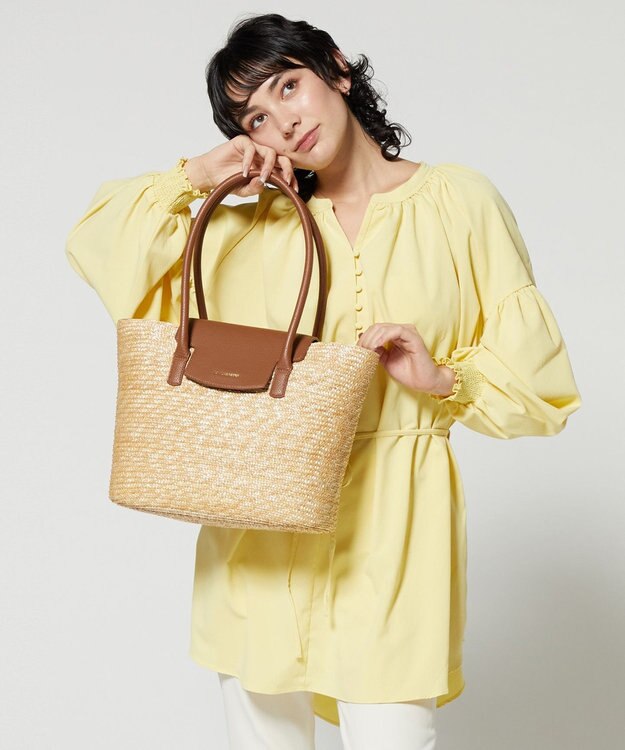 LA BAGAGERIE フラップかごトートバッグ ナチュラル