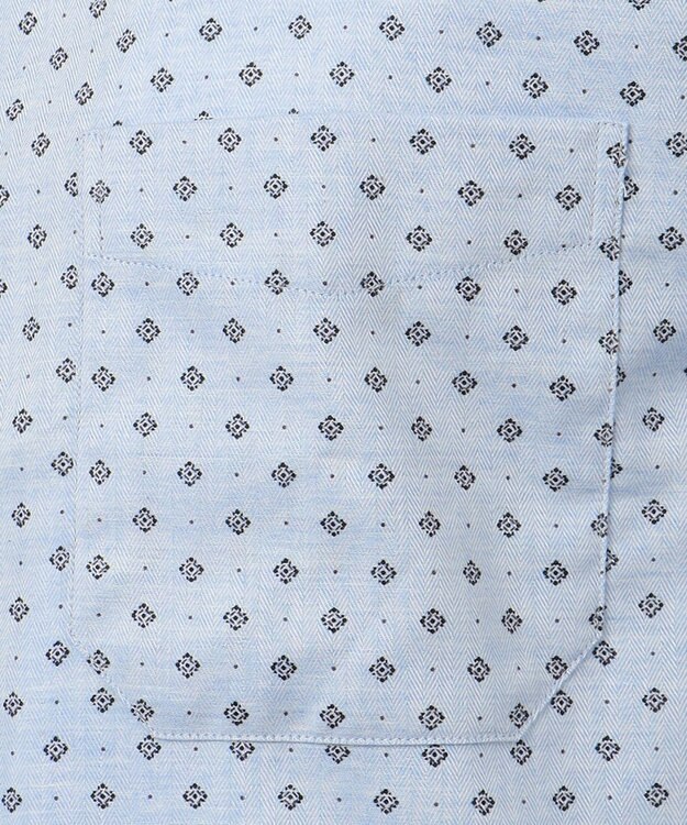 JOSEPH ABBOUD 【キングサイズ】JCヘリンボーンプリント　シャツ サックスブルー系5