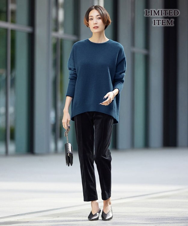 ICB L 【WEB限定】ファインメリノバルキー プルオーバー マリンブルー系