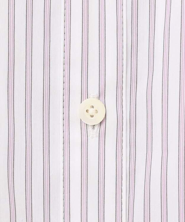 J.PRESS LADIES L 【洗える】BEZ ストライプ シャツカラー ブラウス ふじ色系1