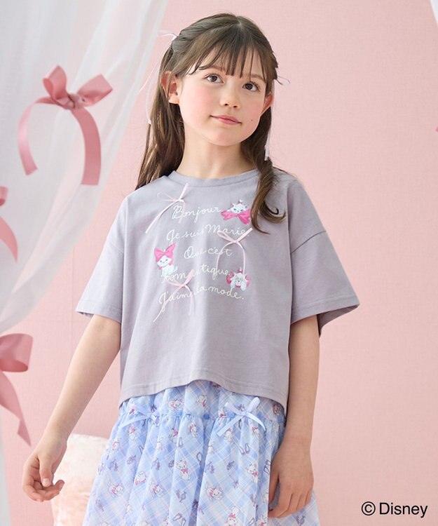 ANY KIDS 【ディズニー/マリー】ショート丈 半袖Tシャツ ライトグレー